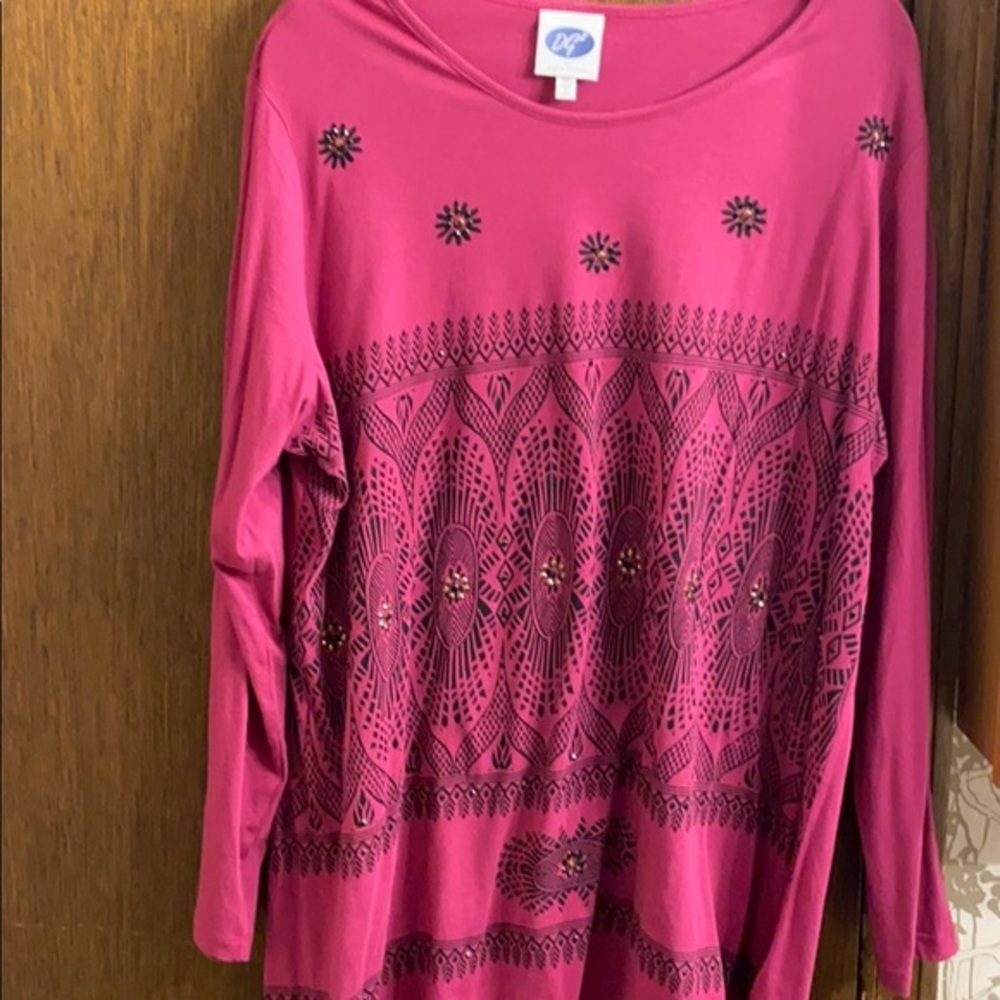 Pink tunic  SIZE 1X EUC by DG2